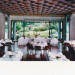 The downstairs eating area, known as the ball-room.